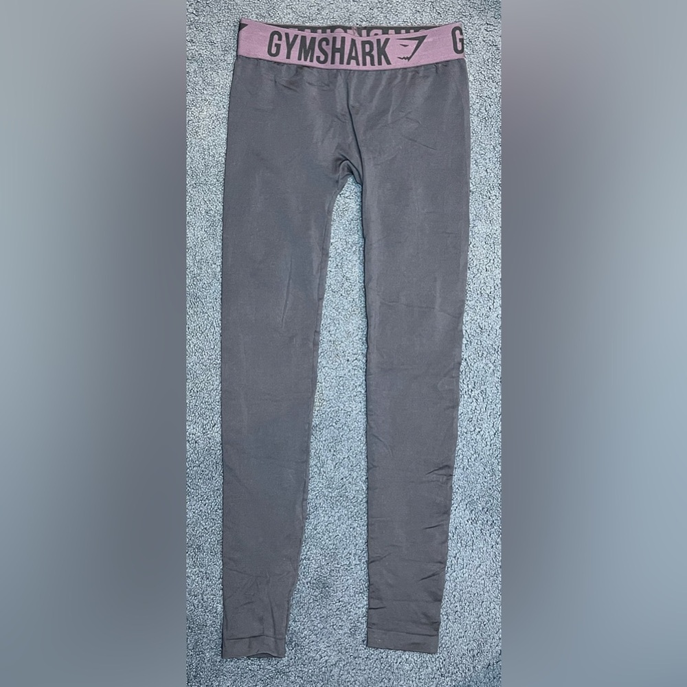 Gymshark Leggings Women XS Seamless Tight Preppy Purple Dark Gray Gym Active